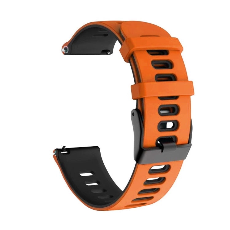 For Samsung Galaxy Watch Active 2 40mm 20mm Mixed-Color Silicone Watch Band(Orange Black) - Watch Bands by buy2fix | Online Shopping UK | buy2fix