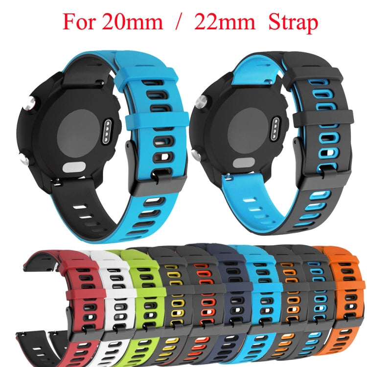 For Samsung Galaxy Watch Active 2 40mm 20mm Mixed-Color Silicone Watch Band(Dark Blue Orange) - Watch Bands by buy2fix | Online Shopping UK | buy2fix