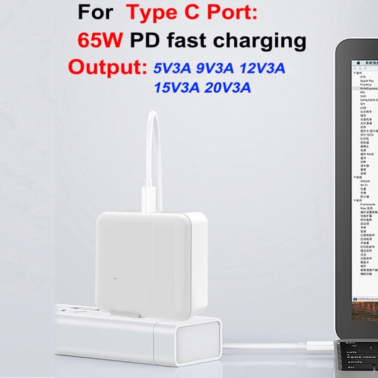 PD-65W USB-C / Type-C + QC3. 0 USB Laptop Charging Adapter, AU Plug / US Plug(White) - Cable & Adapter by buy2fix | Online Shopping UK | buy2fix