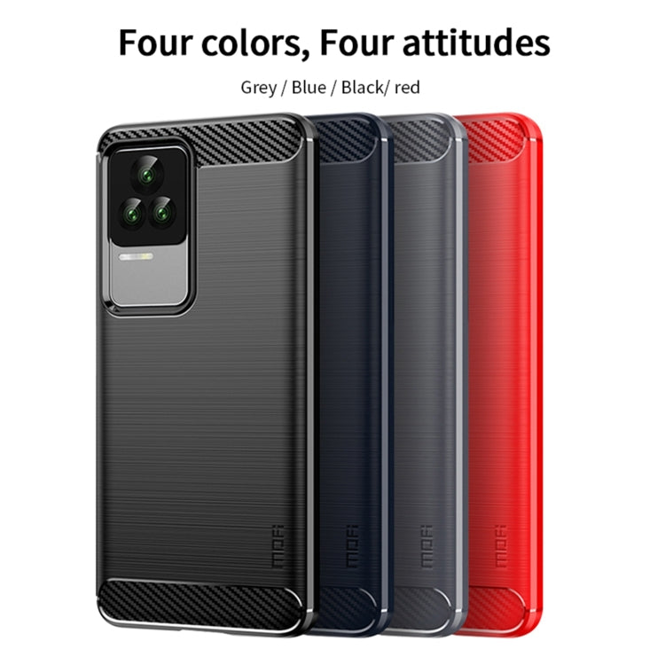 For Xiaomi Redmi K50 / K50 Pro MOFI Gentleness Brushed Carbon Fiber Soft TPU Case(Red) - Xiaomi Cases by MOFI | Online Shopping UK | buy2fix