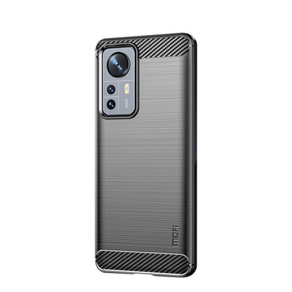 For Xiaomi 12 Pro MOFI Gentleness Brushed Carbon Fiber Soft TPU Case(Black) - Xiaomi Cases by MOFI | Online Shopping UK | buy2fix