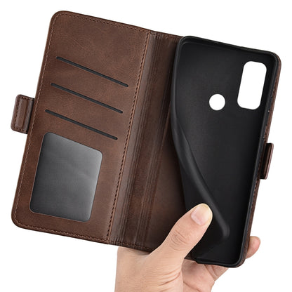 For Ulefone note 10 Dual-side Magnetic Buckle Leather Phone Case(Brown) - Ulefone Cases by buy2fix | Online Shopping UK | buy2fix