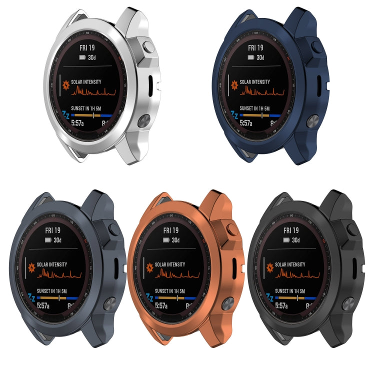 For Garmin Fenix 7 Shockproof TPU Watch Case(Silver) - Watch Cases by buy2fix | Online Shopping UK | buy2fix