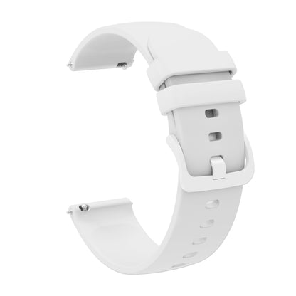 For Amazfit Pace 22mm Solid Color Soft Silicone Watch Band(White) - Watch Bands by buy2fix | Online Shopping UK | buy2fix