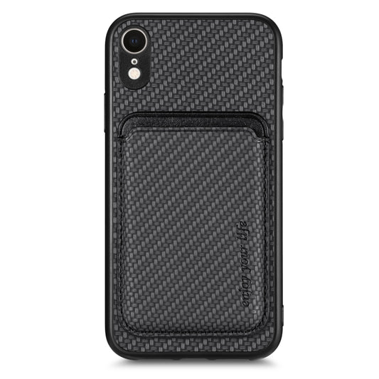 For iPhone  XR Carbon Fiber Leather Card Magsafe Magnetic Phone Case(Black) - More iPhone Cases by buy2fix | Online Shopping UK | buy2fix