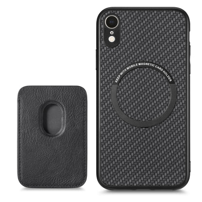 For iPhone  XR Carbon Fiber Leather Card Magsafe Magnetic Phone Case(Black) - More iPhone Cases by buy2fix | Online Shopping UK | buy2fix