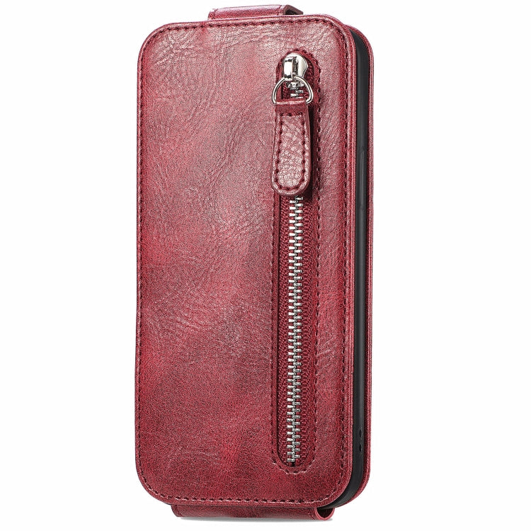 For Xiaomi Redmi Note 13 4G Zipper Wallet Vertical Flip Leather Phone Case(Red) - Note 13 Cases by buy2fix | Online Shopping UK | buy2fix