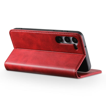 For Samsung Galaxy S24 5G Suteni Calf Texture Horizontal Flip Leather Phone Case(Red) - Galaxy S24 5G Cases by Suteni | Online Shopping UK | buy2fix