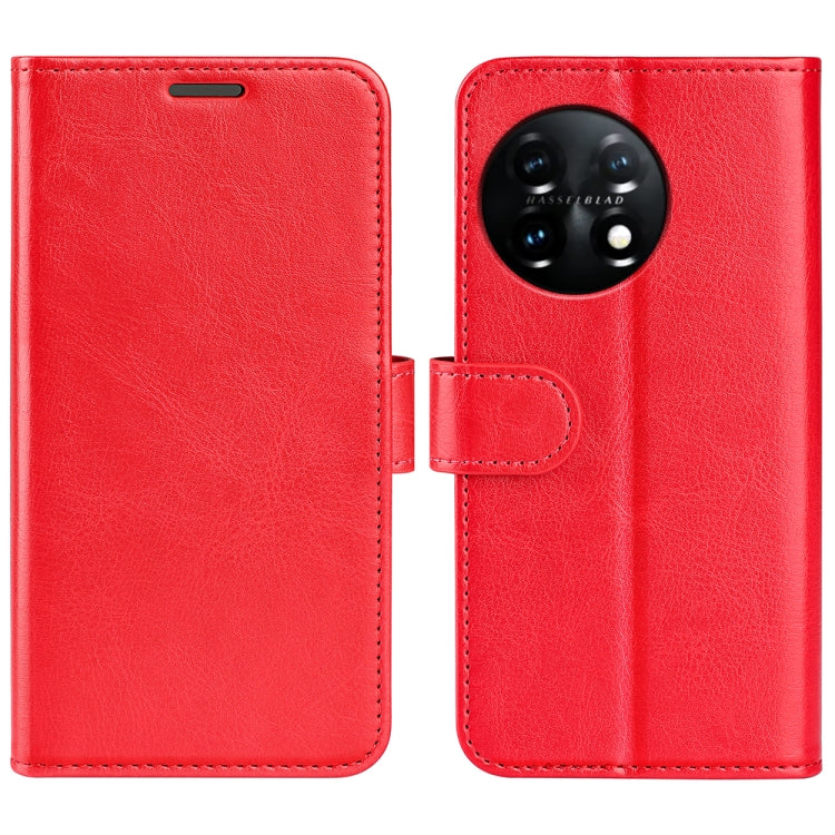 For OnePlus 11 R64 Texture Horizontal Flip Leather Phone Case(Red) - OnePlus Cases by buy2fix | Online Shopping UK | buy2fix