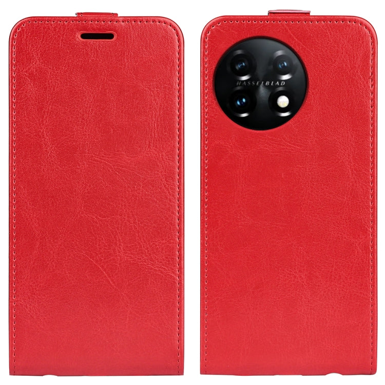 For OnePlus 11 R64 Texture Vertical Flip Leather Phone Case(Red) - OnePlus Cases by buy2fix | Online Shopping UK | buy2fix