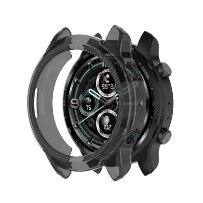 For Ticwatch Pro 3 Ultra TPU Color Transparent Half Wrapped Protective Shell(Transparent Black) - Watch Case by buy2fix | Online Shopping UK | buy2fix