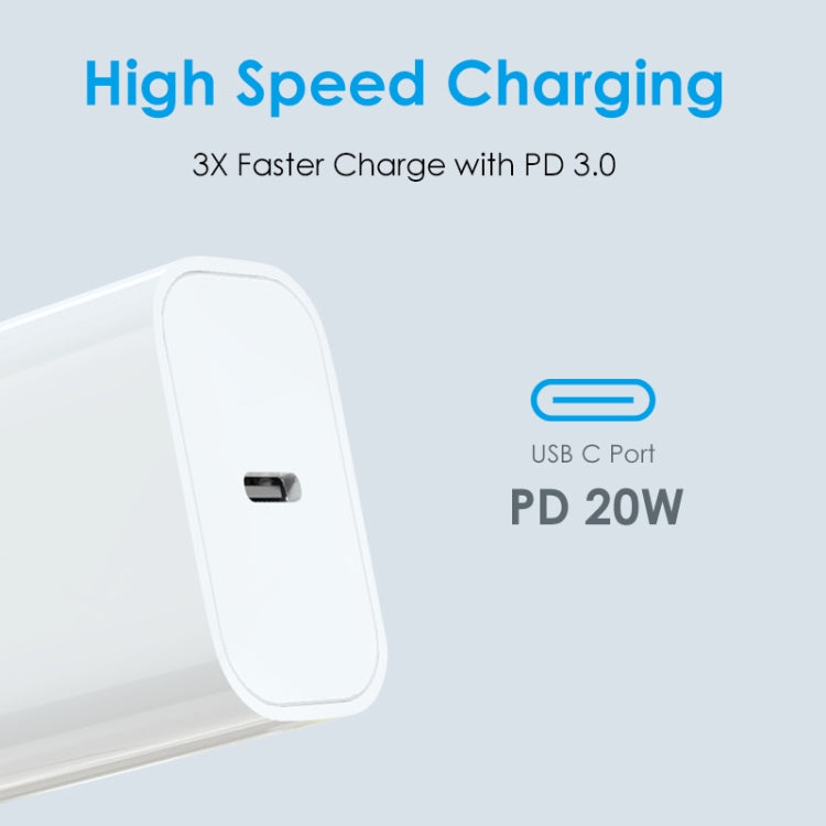 NORTHJO NOPD2001 PD 20W USB-C / Type-C Single Port Fast Charger, Plug Type:US Plug(White) - USB Charger by NORTHJO | Online Shopping UK | buy2fix