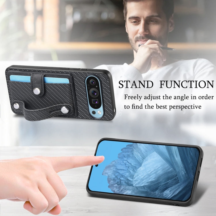 For Google Pixel 9 Pro Wristband Kickstand Card Wallet Back Cover Phone Case with Tool Knife(Black) - Google Cases by buy2fix | Online Shopping UK | buy2fix