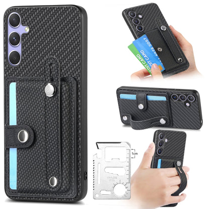 For Samsung Galaxy S25+ 5G Wristband Kickstand Wallet Back Phone Case with Tool Knife(Black) - Galaxy S25+ 5G Cases by buy2fix | Online Shopping UK | buy2fix