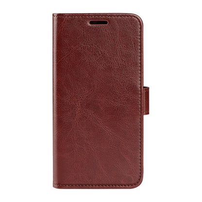 For iPhone 16 Plus R64 Texture Horizontal Flip Leather Phone Case(Brown) - iPhone 16 Plus Cases by buy2fix | Online Shopping UK | buy2fix