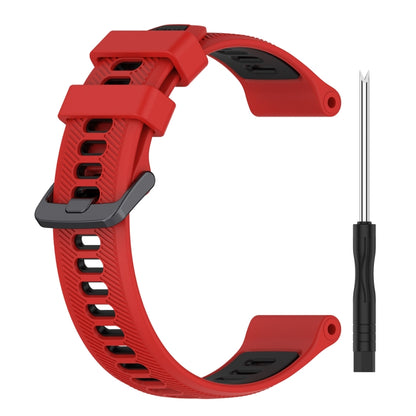 For Garmin Forerunner 935 Sports Two-Color Silicone Watch Band(Red+Black) - Watch Bands by buy2fix | Online Shopping UK | buy2fix