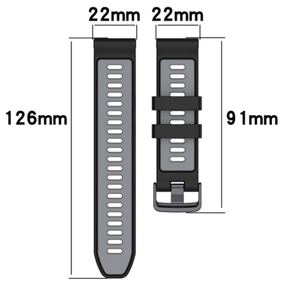 For Garmin Descent G1 Sports Two-Color Silicone Watch Band(White+Black) - Watch Bands by buy2fix | Online Shopping UK | buy2fix