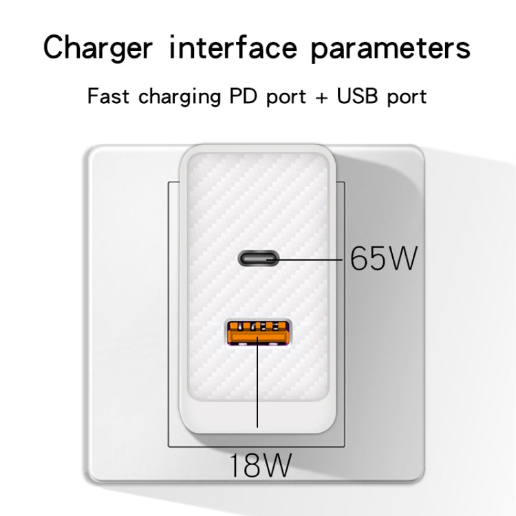 GaN PD48W Type-C PD3.0 + USB3.0 Fast Charger ，US Plug(Black) - USB Charger by buy2fix | Online Shopping UK | buy2fix