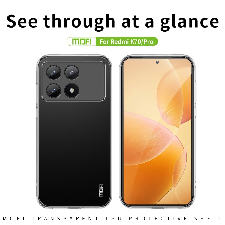 For Xiaomi Redmi K70 / K70 Pro MOFI Ming Series Ultra-thin TPU Phone Case(Transparent) - K70 Pro Cases by MOFI | Online Shopping UK | buy2fix