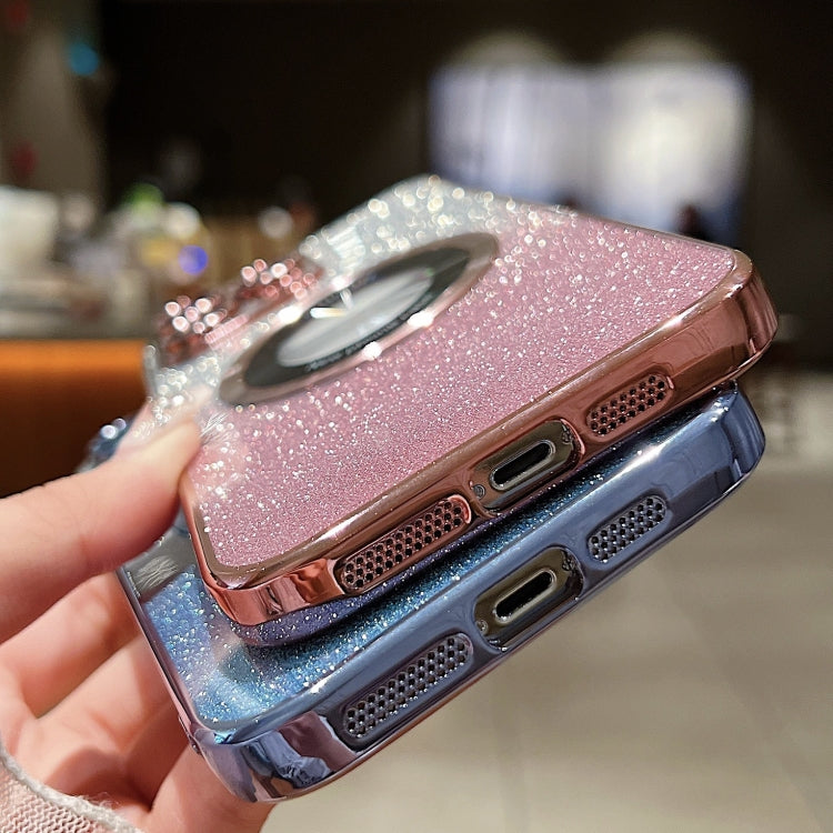 For iPhone 11 Pro MagSafe Gradient Glitter Electroplating TPU Phone Case(Blue) - iPhone 11 Pro Cases by buy2fix | Online Shopping UK | buy2fix