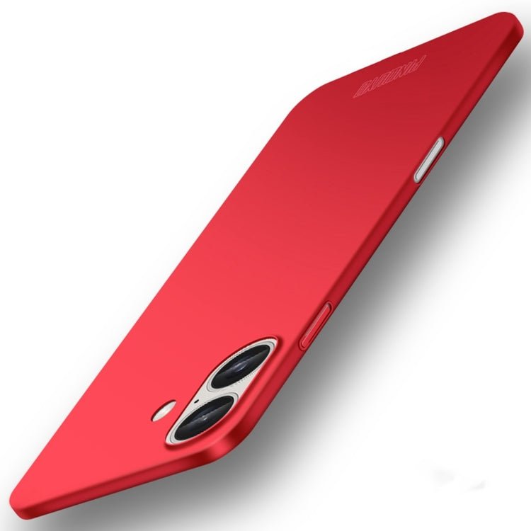 For iPhone 16 PINWUYO Micro-Frosted PC Ultra-thin Hard Phone Case with Magsafe Magnetic Ring(Red) - iPhone 16 Cases by PINWUYO | Online Shopping UK | buy2fix