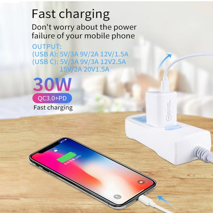 PD30W USB-C / Type-C + QC3.0 USB Dual Port Charger, Plug Size:US Plug - USB Charger by buy2fix | Online Shopping UK | buy2fix