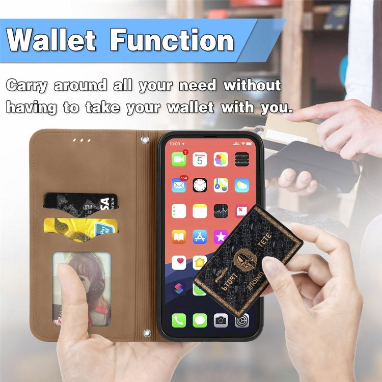 For iPhone 16 Plus Retro Skin Feel Magnetic Flip Leather Phone Case(Brown) - iPhone 16 Plus Cases by buy2fix | Online Shopping UK | buy2fix