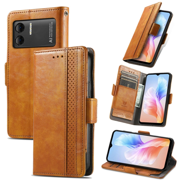 For DOOGEE X98 Pro / X98 CaseNeo Splicing Dual Magnetic Buckle Leather Phone Case(Khaki) - Doogee Cases by buy2fix | Online Shopping UK | buy2fix