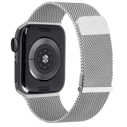 For Apple Watch Ultra 49mm Milan Double Magnetic Steel Mesh Watch Band(Silver) - Watch Bands by buy2fix | Online Shopping UK | buy2fix