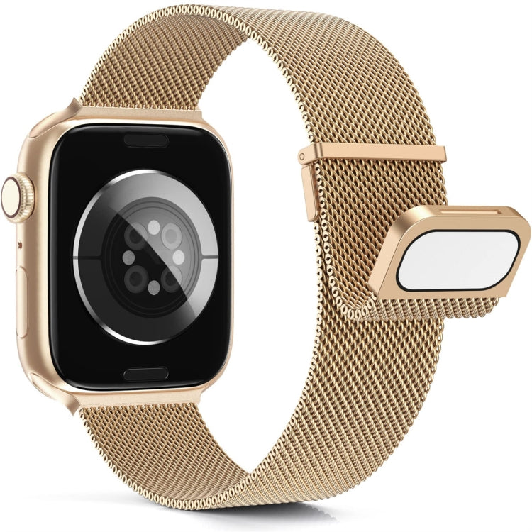 For Apple Watch 7 41mm Milan Double Magnetic Steel Mesh Watch Band(Rose Gold) - Watch Bands by buy2fix | Online Shopping UK | buy2fix