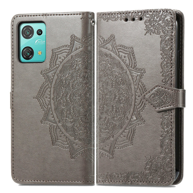 For Blackview C30 Mandala Flower Embossed Leather Phone Case(Gray) - More Brand by buy2fix | Online Shopping UK | buy2fix