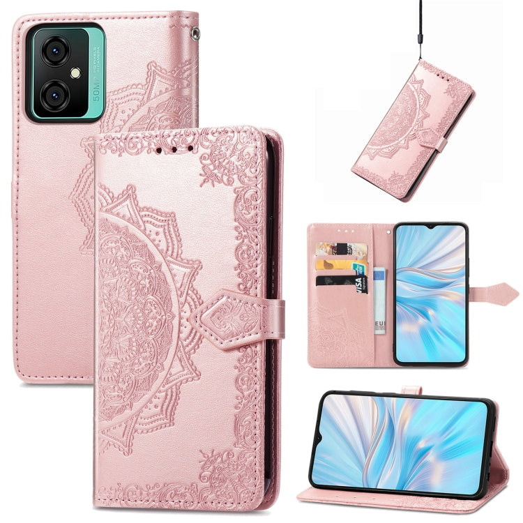 For Blackview C70 Mandala Flower Embossed Leather Phone Case(Rose Gold) - More Brand by buy2fix | Online Shopping UK | buy2fix