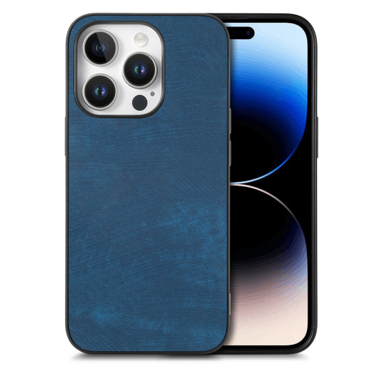 For iPhone 16 Pro Vintage Leather PC Back Cover Phone Case(Blue) - iPhone 16 Pro Cases by buy2fix | Online Shopping UK | buy2fix