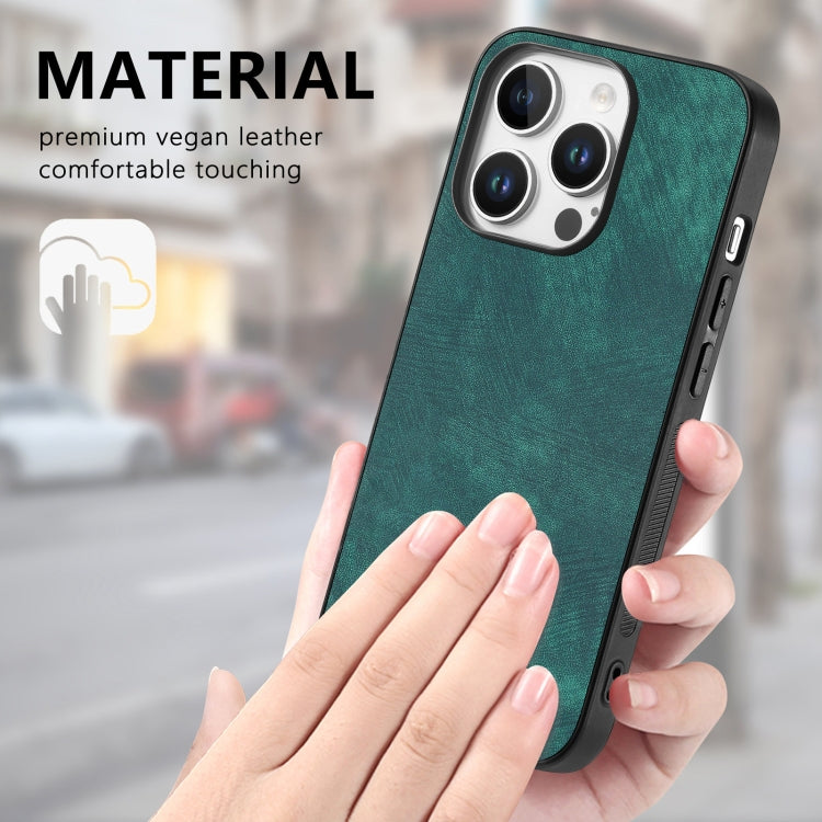 For iPhone 16 Pro Vintage Leather PC Back Cover Phone Case(Green) - iPhone 16 Pro Cases by buy2fix | Online Shopping UK | buy2fix