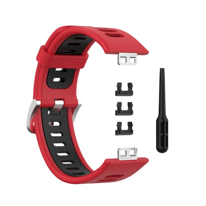 For Huawei Watch Fit Two-Color Silicone Watch Band(Red+Black) - Watch Bands by buy2fix | Online Shopping UK | buy2fix