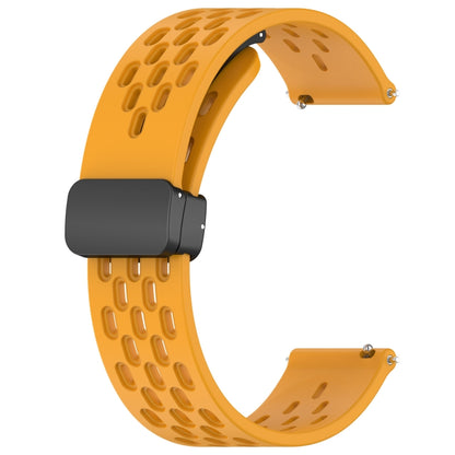 For Amazfit GTS 3 20mm Folding Magnetic Clasp Silicone Watch Band(Yellow) - Watch Bands by buy2fix | Online Shopping UK | buy2fix