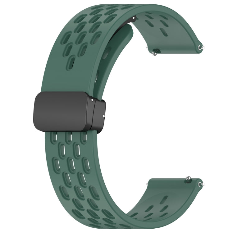 For Huawei Watch GT3 SE 22mm Folding Magnetic Clasp Silicone Watch Band(Dark Green) - Watch Bands by buy2fix | Online Shopping UK | buy2fix