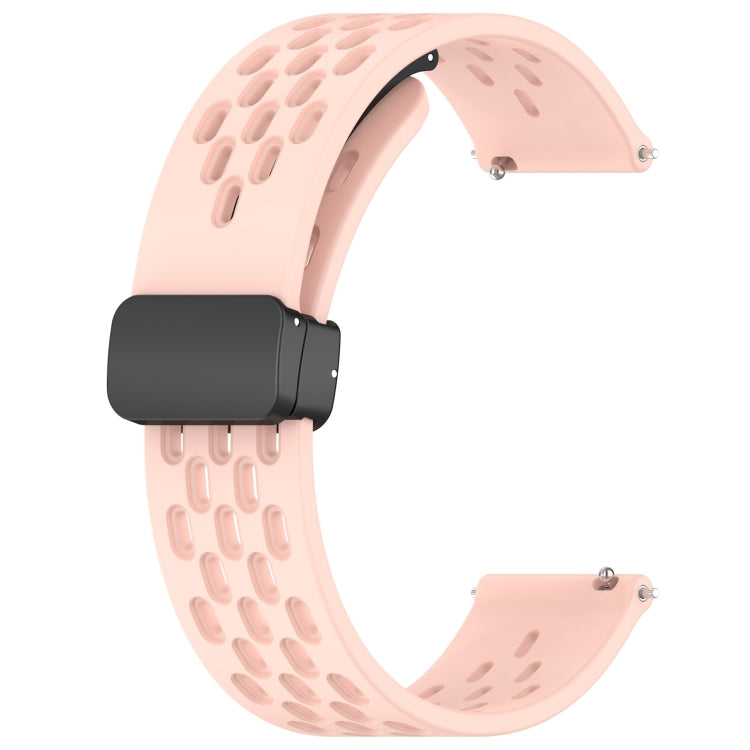 For Huawei Watch Buds 22mm Folding Magnetic Clasp Silicone Watch Band(Pink) - Watch Bands by buy2fix | Online Shopping UK | buy2fix