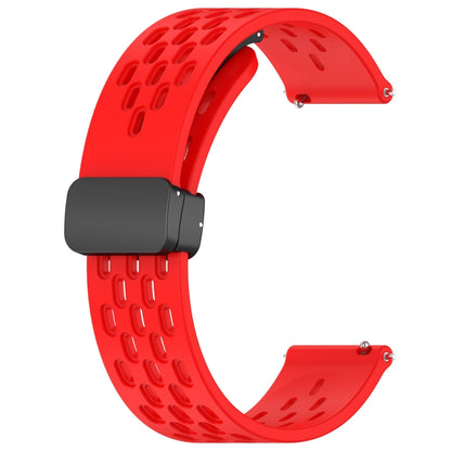 For Huawei Watch 4 22mm Folding Magnetic Clasp Silicone Watch Band(Red) - Watch Bands by buy2fix | Online Shopping UK | buy2fix