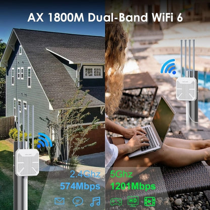 WAVLINK WN573HX1 WiFi 6 AX1800 IP67 Waterproof Outdoor Dual Band Wireless WiFi Routers, Plug:UK Plug - Wireless Routers by WAVLINK | Online Shopping UK | buy2fix