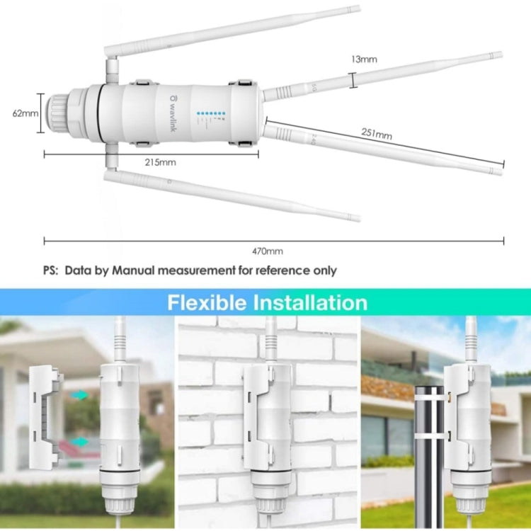 WAVLINK WN572HP3 AC1200 Dual Band Weatherproof Wireless Router Outdoor WiFi Extender, Plug:UK Plug - Wireless Routers by WAVLINK | Online Shopping UK | buy2fix