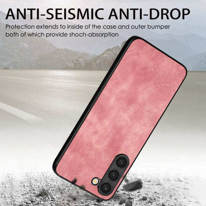For Samsung Galaxy S21 Ultra 5G Vintage Leather PC Back Cover Phone Case(Pink) - Galaxy S21 Ultra 5G Cases by buy2fix | Online Shopping UK | buy2fix