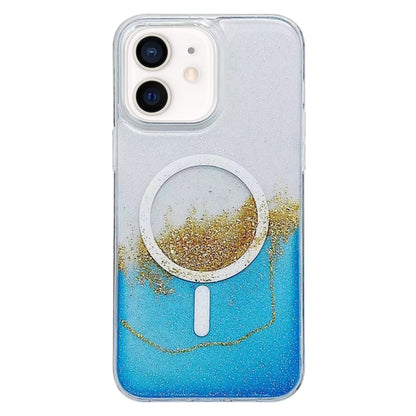 For iPhone 11 MagSafe Gilding Hybrid Clear TPU Phone Case(Blue) - iPhone 11 Cases by buy2fix | Online Shopping UK | buy2fix