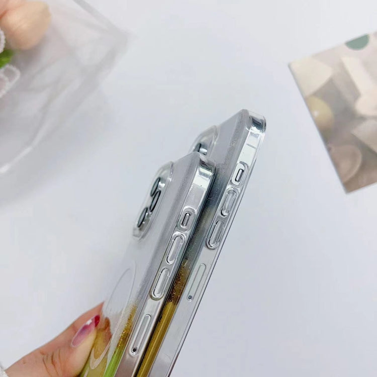 For iPhone XS Max MagSafe Gilding Hybrid Clear TPU Phone Case(Green) - More iPhone Cases by buy2fix | Online Shopping UK | buy2fix