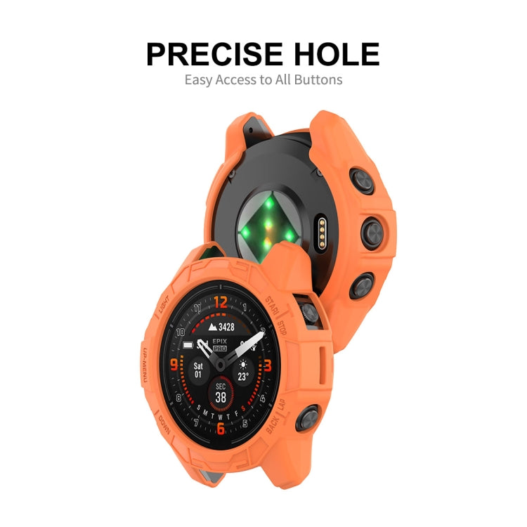 For Garmin Epix Pro 51mm / Fenix 7X / 7X Pro ENKAY Hat-Prince TPU Armor Designed Watch Protective Case(Orange) - Watch Cases by ENKAY | Online Shopping UK | buy2fix