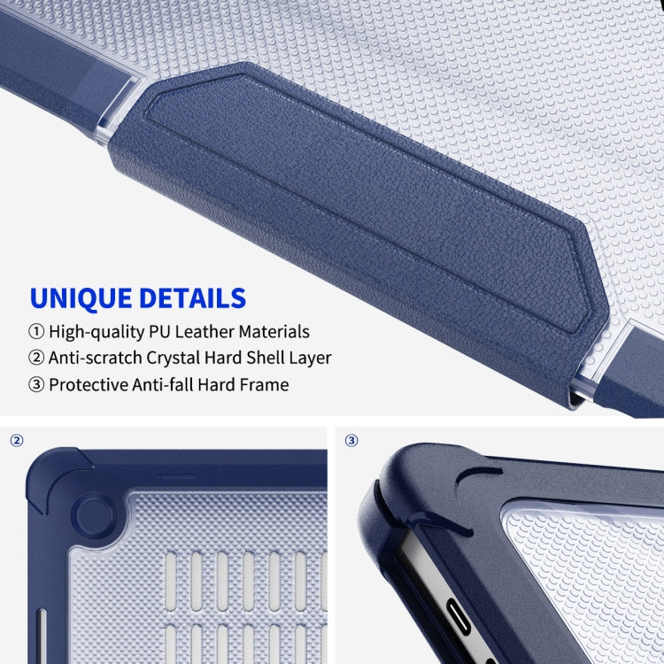 For MacBook Pro 13.3 A2251/A2289/A2338 ENKAY Hat-Prince 3 in 1 Protective Bracket Case Cover Hard Shell with TPU Keyboard Film / PET Screen Protector, Version:EU(Dark Blue) - MacBook Pro Cases by ENKAY | Online Shopping UK | buy2fix