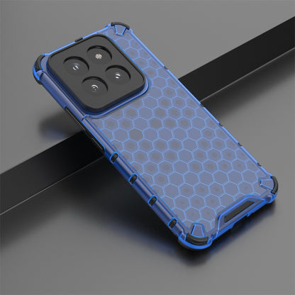 For Xiaomi 14 Pro Shockproof Honeycomb Phone Case(Blue) - 14 Pro Cases by buy2fix | Online Shopping UK | buy2fix
