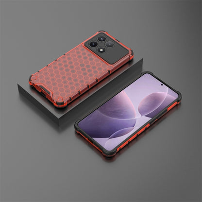 For Redmi K70 Shockproof Honeycomb Phone Case(Red) - Xiaomi Cases by buy2fix | Online Shopping UK | buy2fix