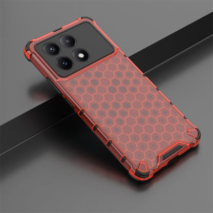 For Redmi K70E Shockproof Honeycomb Phone Case(Red) - K70E Cases by buy2fix | Online Shopping UK | buy2fix