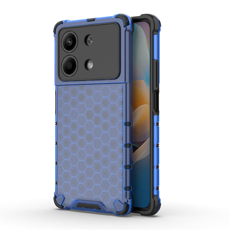 For Redmi Note 13R Pro Shockproof Honeycomb Phone Case(Blue) - Xiaomi Cases by buy2fix | Online Shopping UK | buy2fix